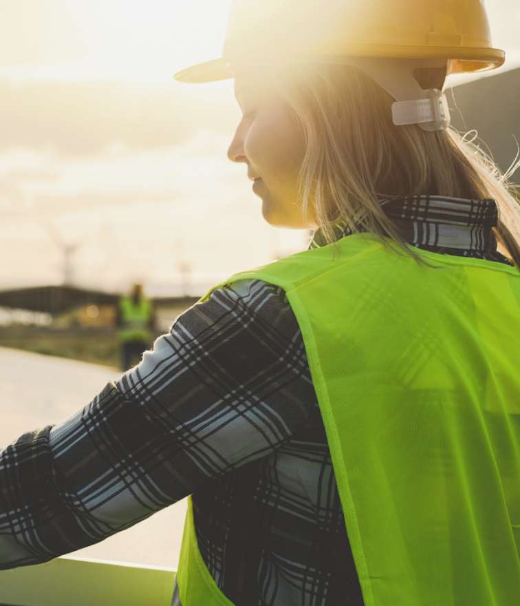 adult in a high vis jacket